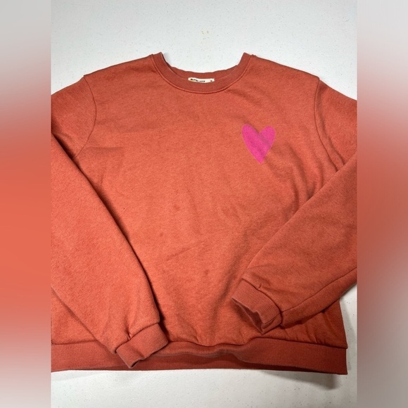 Marine Layer Pull Over CrewNeck Heart Sweatshirt Size M SOLD AS IS - Picture 1 of 7